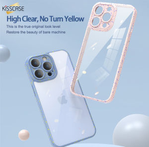 KISSCASE For iPhone 13 Pro Max Gypsophila Acrylic Transparent Case For Apple iPhones Camera Films All-Inclusive Clear Protection Phone Case For iPhone 13 12 Hard PC Shockproof Cover