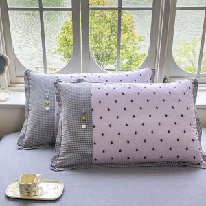 SUNLIGHT HOME 2 Pieces Floral Cotton Pillowcase With Zipper1 Pair Stylish Pillow CaseBreathable Pillow Cover