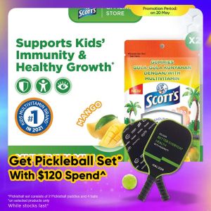 [2 Pack] SCOTTS Multivitamin Gummies for Kids Vitamin A B6 C D & Zinc For Healthy Growth Bone Eye Mango 15s