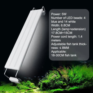 Lampu Aquarium LED Aquarium Light Retractable Bracket Fish Tank Light White Water Grass Clip Light