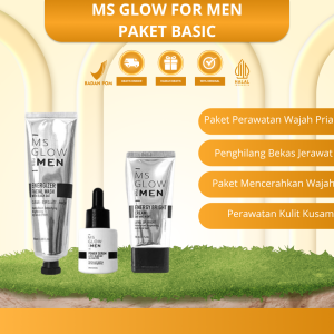 Ms Glow Men Paket Basic Original Skincare Pria Paket Perawatan Wajah Original Aman bisa COD