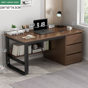XUXU 120/140cm Computer Desk With Drawers Study Table Office Desk Wooden Study Desk for Home&Office