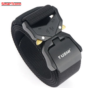 SmarTconn Tactical Belt Military Style Webbing Riggers Web Belt Heavy-Duty Quick-Release Metal Buckle Outdoor Sports