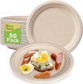 Paper Plates 10 inch, 50 Pack Compostable Plates, Eco Friendly Recycled Paper Plates, Brown Paper Plates Heavy Duty, Large Paper Plates Sturdy. 
