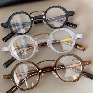 Hawaii Classic Acetate Frame For Men Women/Double Deam Frame/Fashion Myopia Prescription Glasses Frames/Replaceble Lens