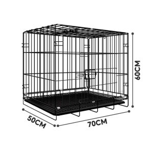 Pet Cage Large Foldable Rust-Resistant dog cage with Poop Tray Heavy Duty cat Collapsible Cage