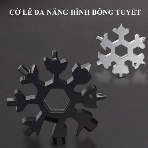 CỜ LÊ ĐA NĂNG HÌNH BÔNG TUYẾT 18 TRONG 1 BỘ 2 CÁI | THÉP KHÔNG GỈ 420 | DỤNG CỤ ĐA NĂNG EDC MINI ĐỒ NGHỀ CẦM TAY CAMPING OUTDOOR