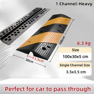 Outdoor Cable Pipe Protector Cover Rubber Speed Hump Heavy Bonggol Laju Cable Crossing Road Cover Yellow Black