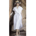 Váy suông 2 dây dáng dài xẻ 2 bên chất vải Linen Hàn mềm mát SLINEN - Trắng tinh. 