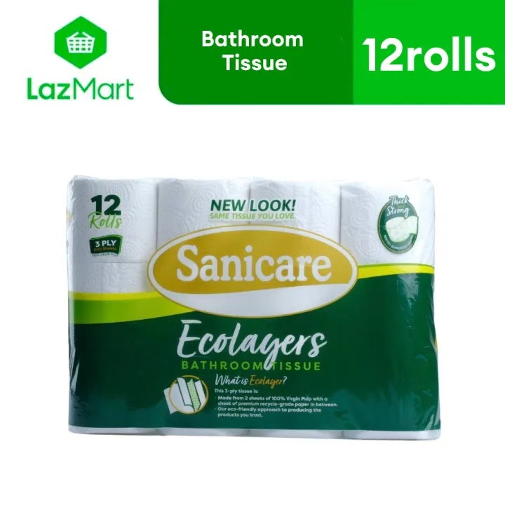 Sanicare Ecolayer Bathroom Tissue 3 ply - 12 rolls x 1 Pack | Lazada Philippines