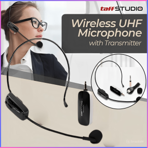 FAST SHIPPING TaffSTUDIO Microphone Wireless Jarak Jauh Suara Jernih Imam Sholat UHF Tanpa Kabel