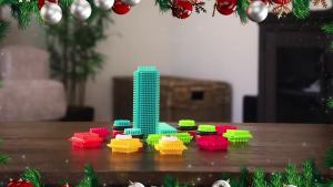 PicassoTiles 120pcs Hedgehog Interlocking Building Blocks Tiles Construction Toy Set Learning Playset STEAM Development Preschool Kindergarten Toy for Kids Age3+ PTB120