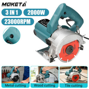 Moketa 2000W Electric Circular Saw 23000RPM Tile Cutter Wet/Dry 45° Bevel Cut 35.8mm Power Tools