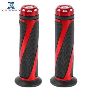 X AUTOHAUX 7/8" 22mm 15/16" 24mm Universal Motorcycle Hand Grips Cover Rubber Aluminum Alloy Handlebar Cover for Motorcycle Scooter Bicycle Black Purple 1 Pair