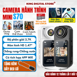Camera gopro 4K HD Pocket 2 Pro - Máy quay phim mini - Camera hành trình quay video chụp ảnh sắc nét chống nước tới độ sâu 30m xoay 270 độ máy quay youtube 4K