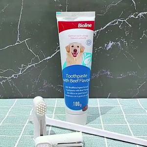 TOM 100g Dog Toothpaste Dog Toothbrush Bioline Toothpaste Dental Care for  Dog Brush Teeth Berus Gigi Anjing 狗牙刷狗狗牙膏
