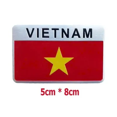 Tem dán xe ô tô xe máy in hình cờ Việt Nam chất liệu nhôm