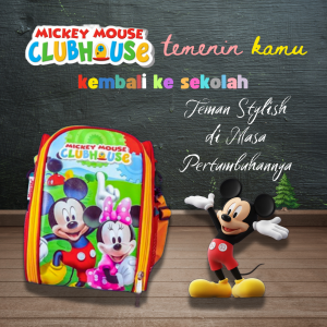 Tas Anak Sekolah PAUD TK Mickey Disney Selempang Gendong Backpack Ransel Moorlife