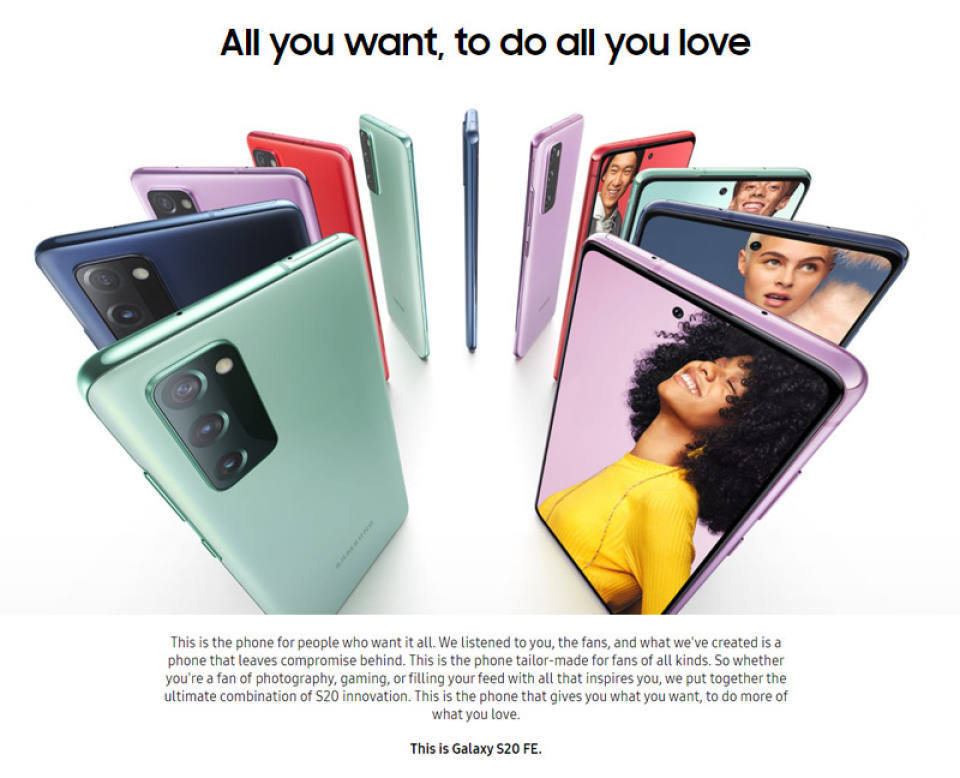 Samsung Galaxy S20 FE 5G Dual Sim 8GB RAM+256GB ROM Snapdragon 865