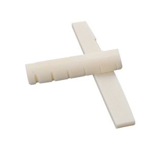 LEI Ivory bridge saddle and slotted nut suitable for 6-string acoustic guitar