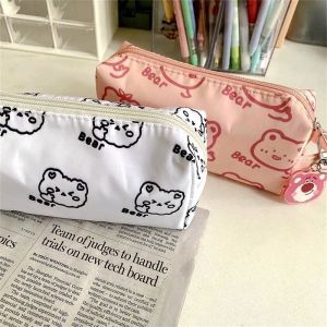 น่ารัก หมี กล่องดินสอความจุขนาดใหญ่การ์ตูนน่ารักกระเป๋าเก็บของนักเรียนเครื่องเขียนของขวัญ