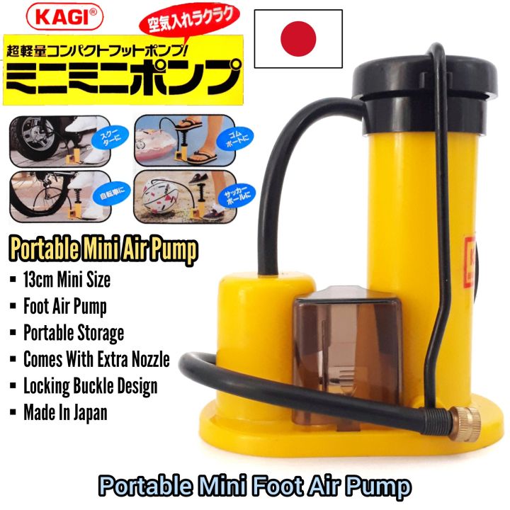 Original KAGI Japan Portable Mini Foot Air Pump For Bicycle Tyre