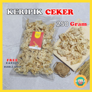 KERIPIK KRIPIK CEKER AYAM TANPA TULANG SNACK CEMILAN DIET KETO 250 GRAM PREMIUM