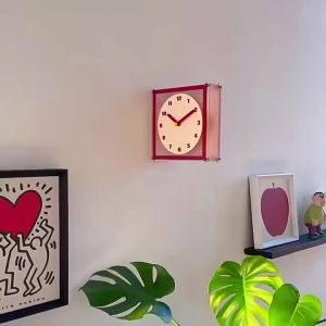 Sacesr Nordic Creative Double-sided Wall Clock Modern Design Square Corner Clock Living Room High-end Home Decor reloj de pared FYWC Z4K2H