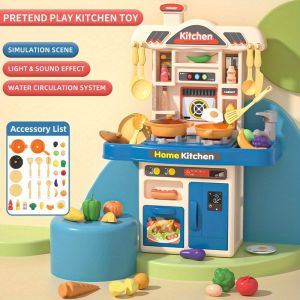 LJRealistic Pretend Play Cooking Toy for Kids Chef Playset Kitchen Accessories Lights & Sounds for Toddles Girls Boys Ages 3+