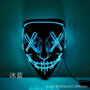 Scary Halloween Mask Mixed Color Led Colplay Mask Party Masque Masquerade Masks Neon Maske Light Glow In The Dark Horror Mask Glowing Masker