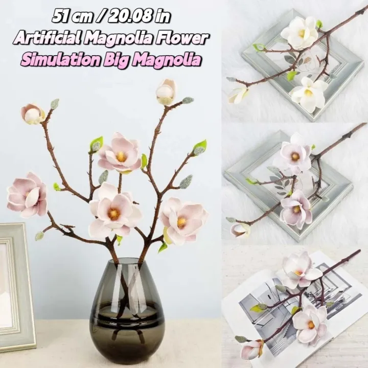 OSF66 Làm thủ công Hoa Magnolia Nhân Tạo Thực tế Cảm ứng thực tế Cành ...