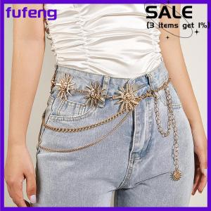 fufeng Multilayer Punk Gothic Moon Sun Waist Chain Metal Belts For Women Dress Jewelry Waist Chain Waist Belts