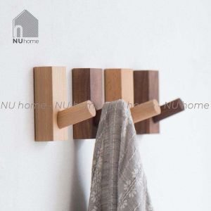 Móc gỗ treo đồ gắn tường hình chữ nhật | nuhome.vn | phong cách Hàn Quốc thiết kế đơn giản mộc mạc