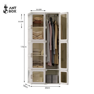 ANTBOX Lemari Pakaian Plastik Serbaguna Ukuran 6 Box - 14 Box Lemari Susun Kekinian Bebas Instalasi