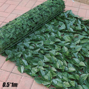 1PC 50x100cm Artificial Leaves Flower Roll Grass Wall Fence Greenery Walls Landscaping Garden Fence Balcony Screen