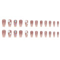 Ungu berkilauan mawar putih gradien bunga tiga dimensi menghancurkan manikur peri berlian fake nail kuku palsu + lem nail art. 