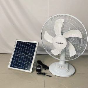 Solar Desk Fan Countertop/Stand 12 Inch 3 Speed  OutDoor Camping Home Rechargeable Lithium Battery 12" {SG Store}
