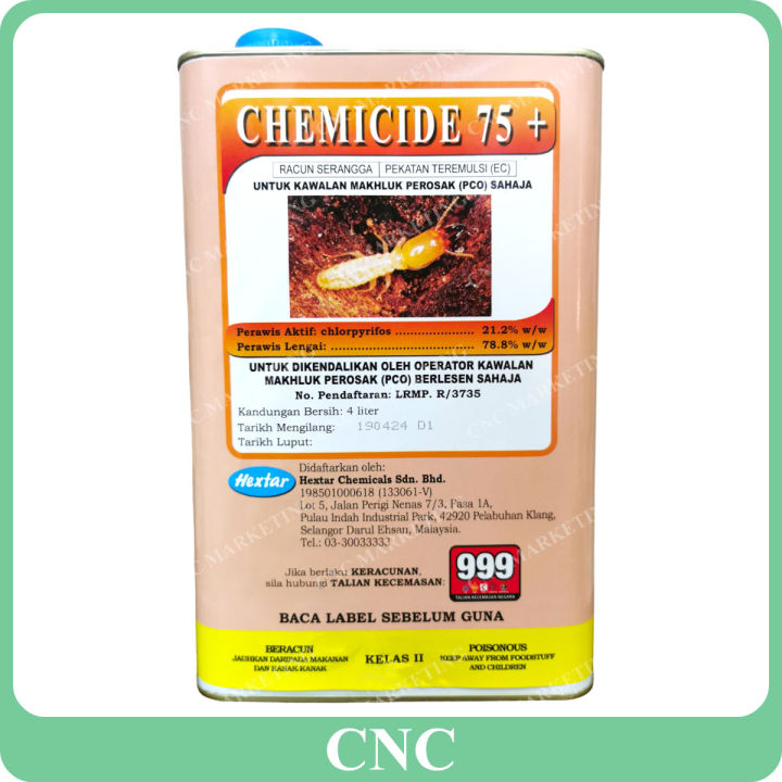 4L Chemicide 75+ Hextar Racun Serangga Insecticide Termites Anai-anai ...