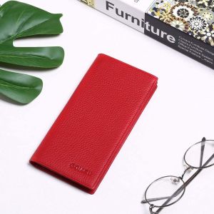 Fashion Women Wallets Genuine Leather Long Slim Bifold Purse Credit Card Holder Wallet Zipper