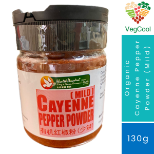 HEALTH PARADISE Organic Cayenne Pepper Powder (Mild) 130g | 有机红椒粉 (少辣 | 罐装) | Spice Up Your Culinary Creations