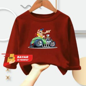 Baju anak Cewek/Cowok Cartoon usia 1-12 tahun