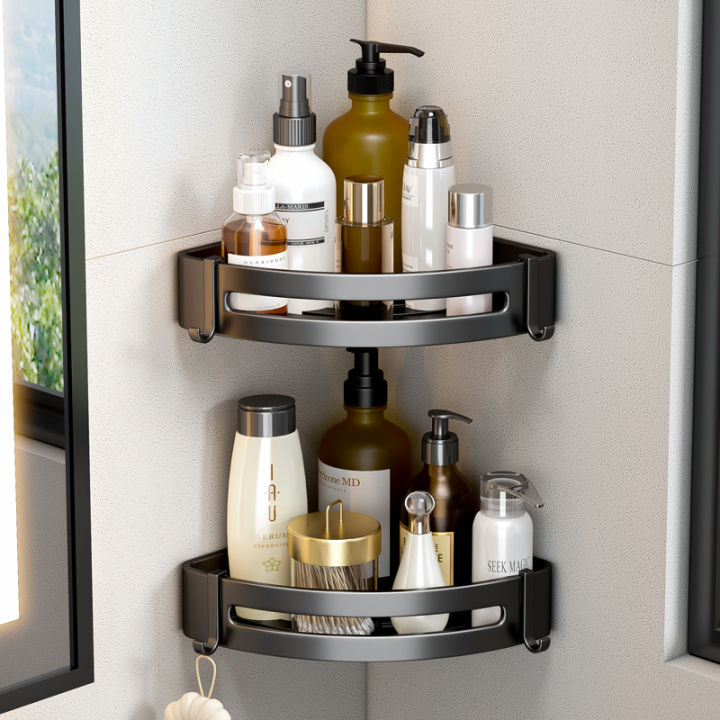 MEIDOO Bathroom Rack Shelf Aluminum Corner Rack Waterproof Antirust