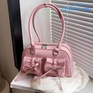 Elegant Women Shoulder Bag with Bow PU Leather Crossbody Bag for Daily Commuting and Casual Wear
