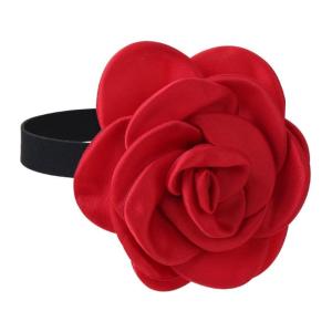 Elegant Choker for Women Flower Necklace Fabric Neckband Female Theme Party Dress Up Neckwear Evening Dress Necktie