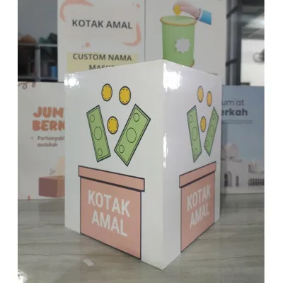 Celengan Kotak Ukuran Jumbo Kotak Amal Infaq Motif Masjid Di Lengkapi Kunci Bahan Kayu