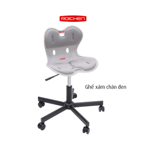 [Ghế Roichen WOW] Ghế chỉnh dáng ngồi đúng có chân xoay Roichen - WOW Hàn Quốc. Ghế xám chân đen