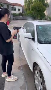 ปืนฉีดน้ำล้างรถแรงดันสูงแบบพกพาขายส่ง ปืนล้างรถติดรถยนต์ กำลังสูง ทำความสะอาดประสิทธิภาพสูง