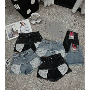 Quần Sooc Jeans Rách Lộ Túi Pha Kim Sa Bling Bling Siêu Sang ( Kèm Video + Ảnh Thật )