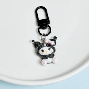 Cartoon Resin Keychain With Delicate Flash Design Cute Keychain Mini Wristband Car Pendant Bag Colorful Accessories Pendant Suitable For Holiday Decoration Item Scene Party Decoration Small Gifts