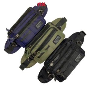 Túi đeo hông cao cấp 6 ngăn ĐB84 rêu - đen vải dầy dặn ( giao nhanh 24h)